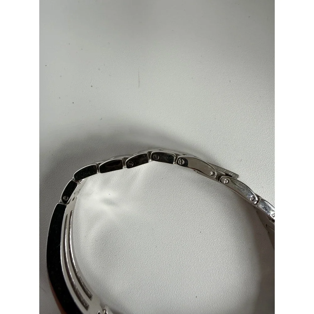 Armitron Now Diamond‎ Silver Tone Oval Black Dial Bracelet Watch Working